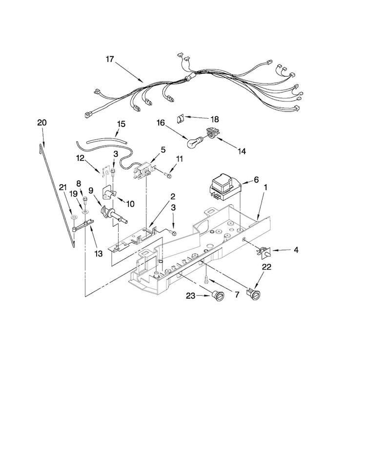 Control Parts Diagram and Parts List for 10659912703  Kenmore Refrigerator