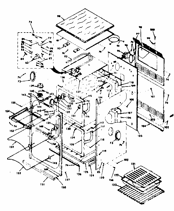 Body Section Diagram and Parts List for 8504277340  Kenmore Range