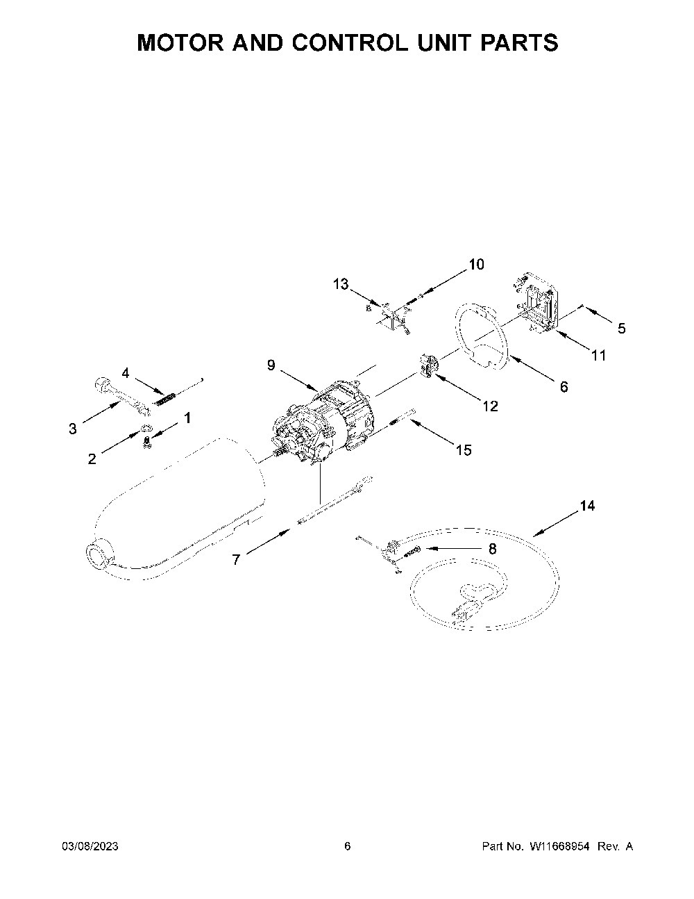 Motor And Control Unit Parts Diagram and Parts List for KSM97DR5  KitchenAid Mixer