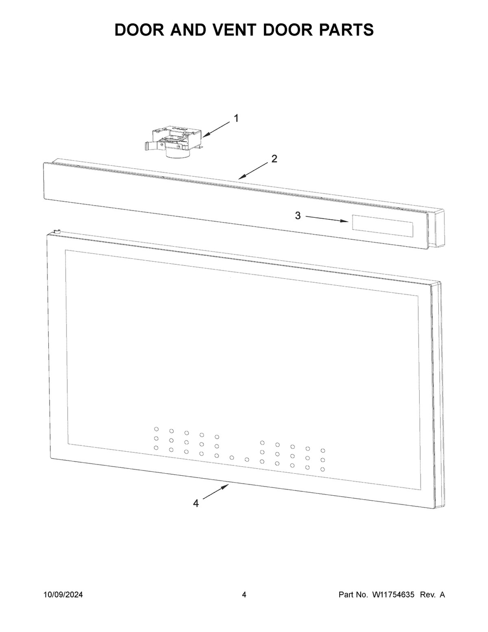 03 - Door And Vent Door Parts Diagram and Parts List for YKMMF530PPS00  Whirlpool Microwave