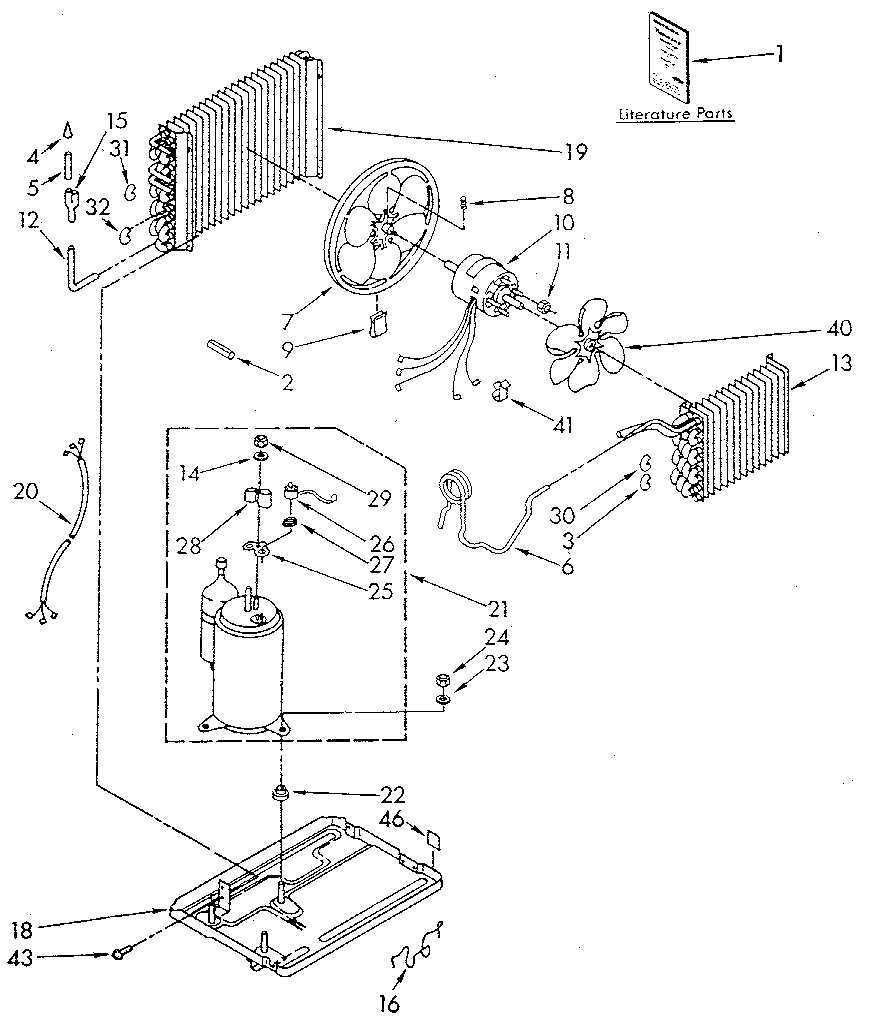 Unit Diagram and Parts List for 1068750511-AC  Kenmore Air Conditioner