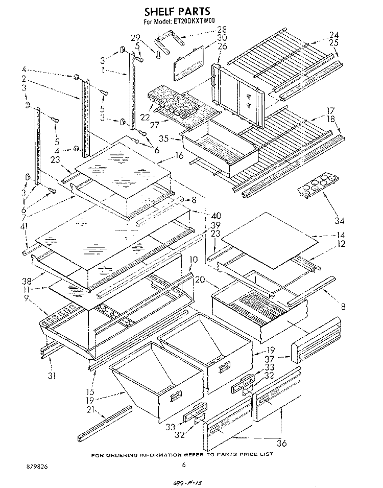 SHELF , LIT/OPTIONAL Diagram and Parts List for ET20DKXTN00  Whirlpool Refrigerator
