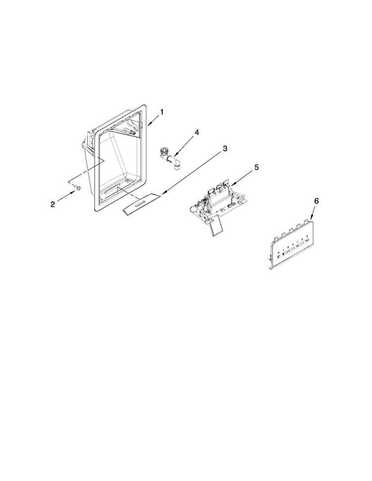 Dispenser Parts Diagram and Parts List for 10651129210  Kenmore Refrigerator