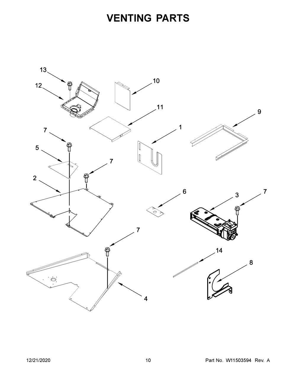 Venting Parts Diagram and Parts List for KFGC506JSS01  Whirlpool Range