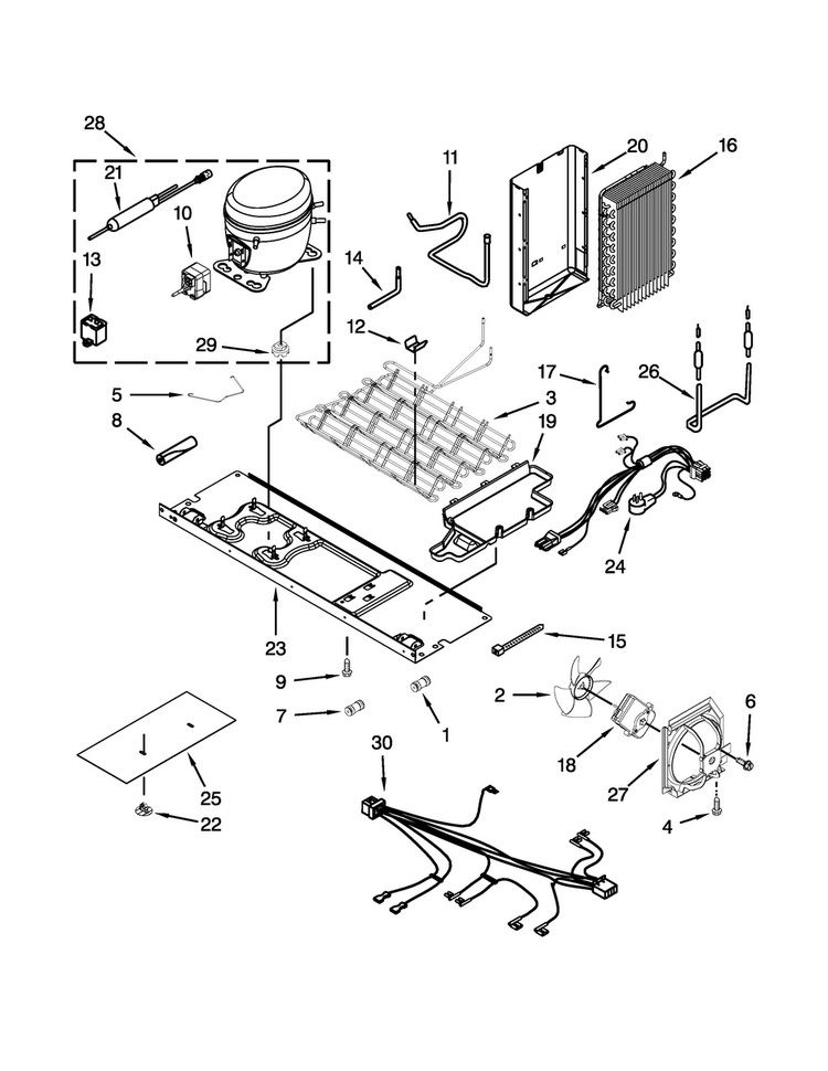 Unit Parts Diagram and Parts List for WRS537SIAM01  Whirlpool Refrigerator