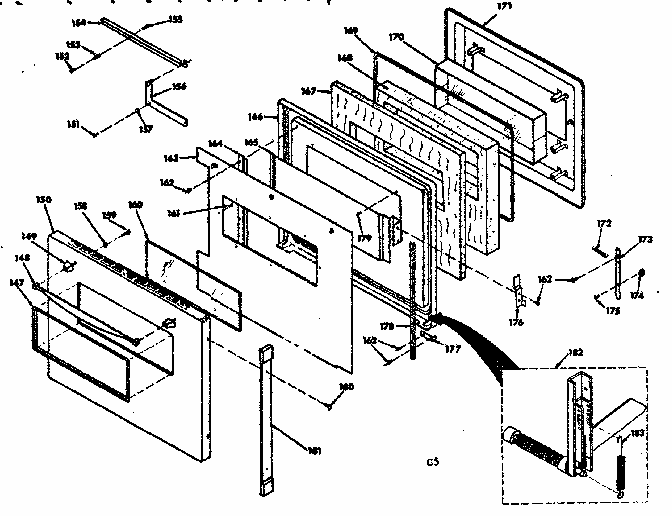 Porcelain Door Diagram and Parts List for 8504237240  Kenmore Range