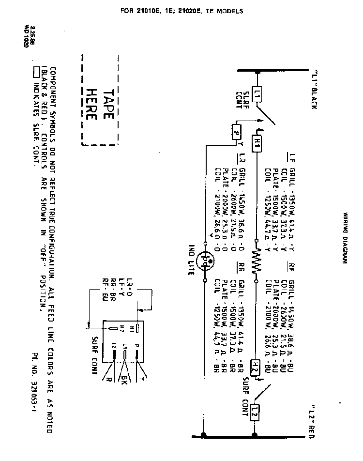 ^21010e, 21011e Diagram and Parts List for 2102*2E  Roper Range