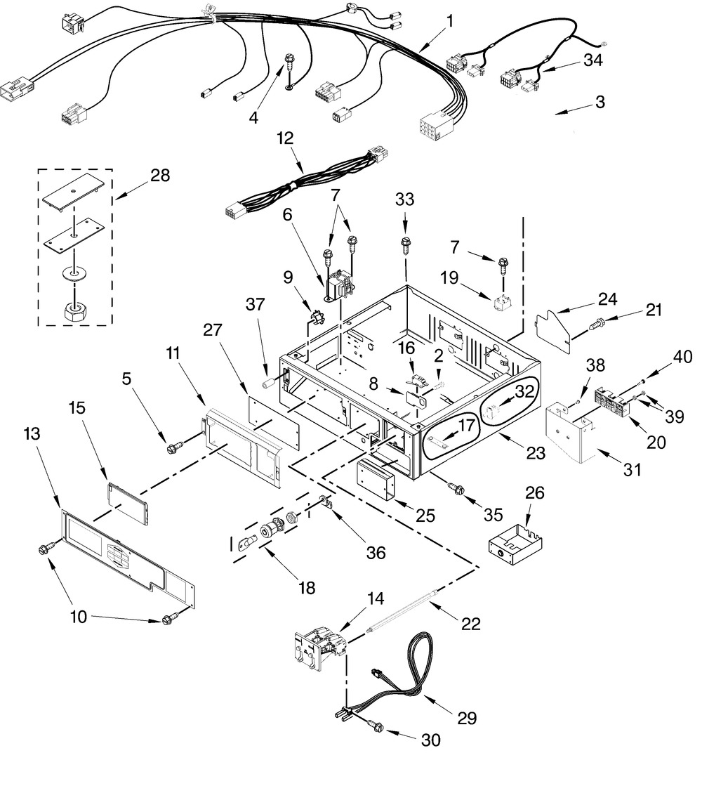 Control Panel And Separator Parts Diagram and Parts List for MLE27PDFZW0  Whirlpool Dryer