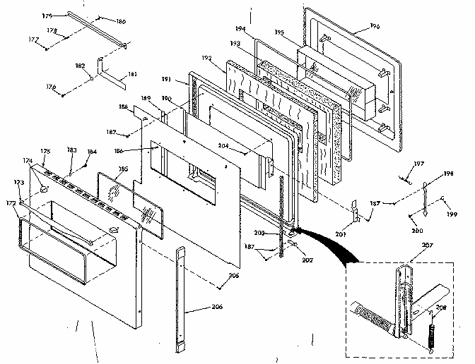 Upper Porcelain Door Diagram and Parts List for 8504277222  Kenmore Range