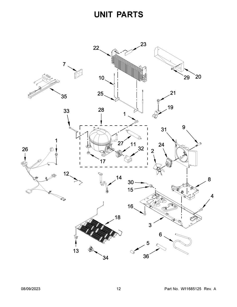Unit Parts Diagram and Parts List for WRX735SDHZ09  Whirlpool Refrigerator