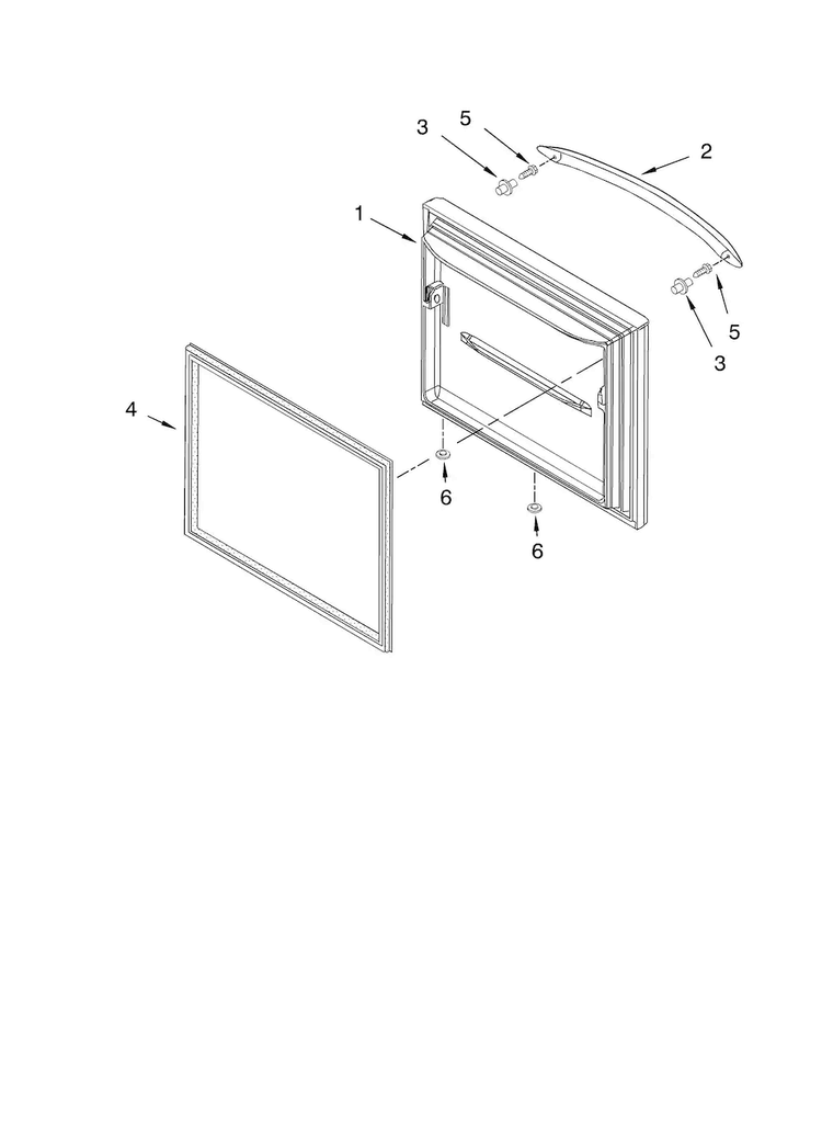 Freezer Door Parts Diagram and Parts List for GX5FHDXTL11  Whirlpool Refrigerator