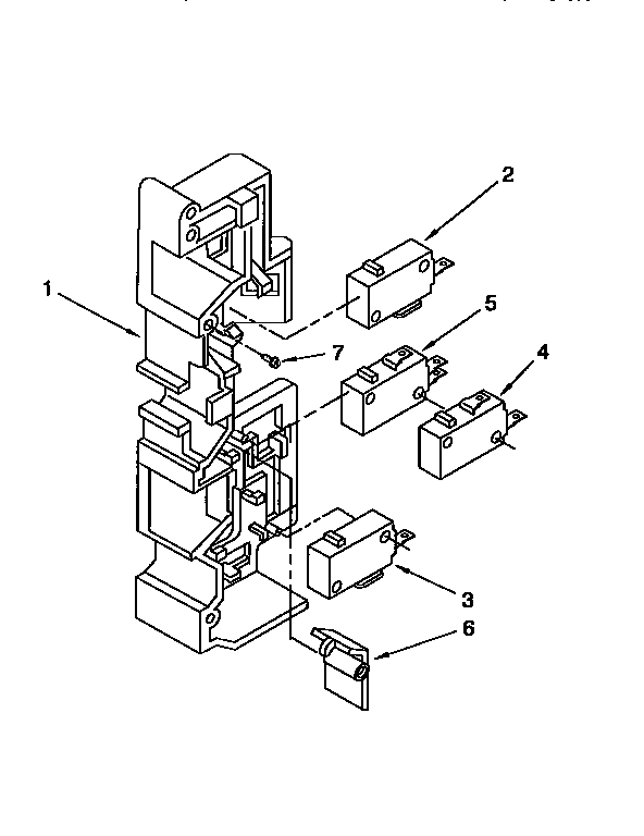 Latch Board Diagram and Parts List for MH7110XBQ8  Whirlpool Microwave