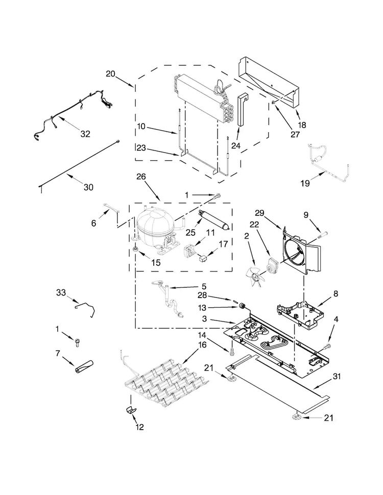 Unit Parts Diagram and Parts List for WRF736SDAB12  Whirlpool Refrigerator