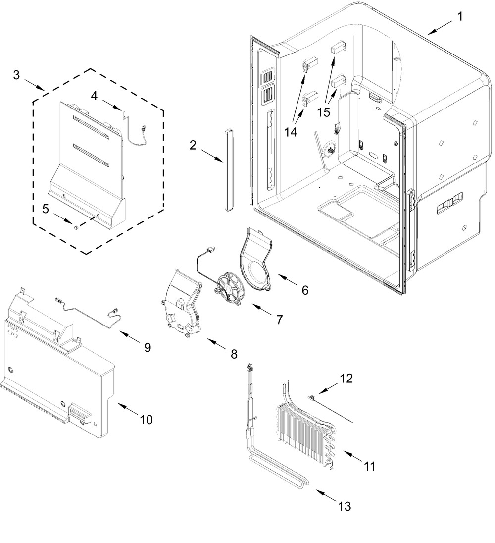 Refrigerator Liner Parts Diagram and Parts List for KRQC736RPS00  Whirlpool Refrigerator