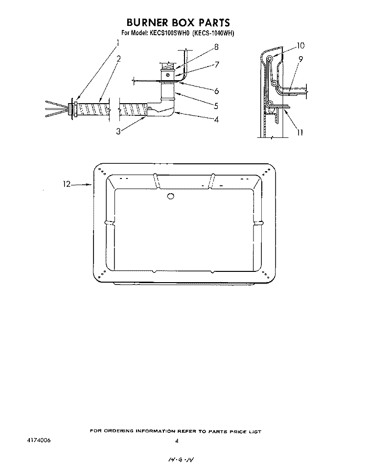 SECTION Diagram and Parts List for KECS100SWH0  KitchenAid Cooktop