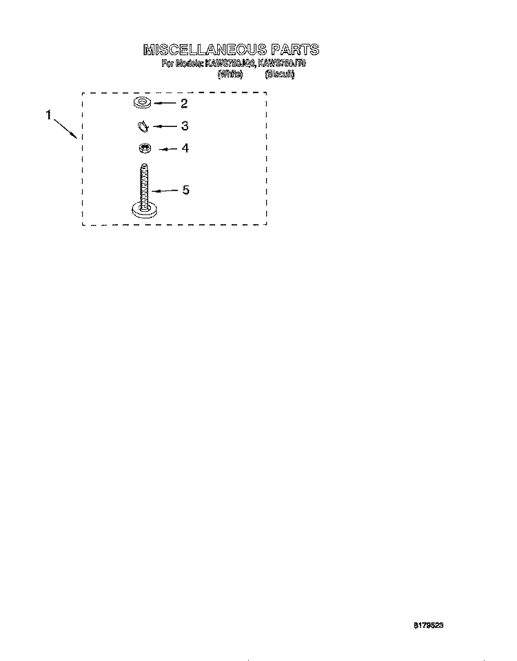 MISCELLANEOUS, OPTIONAL Diagram and Parts List for KAWS750JQ0  KitchenAid Washer