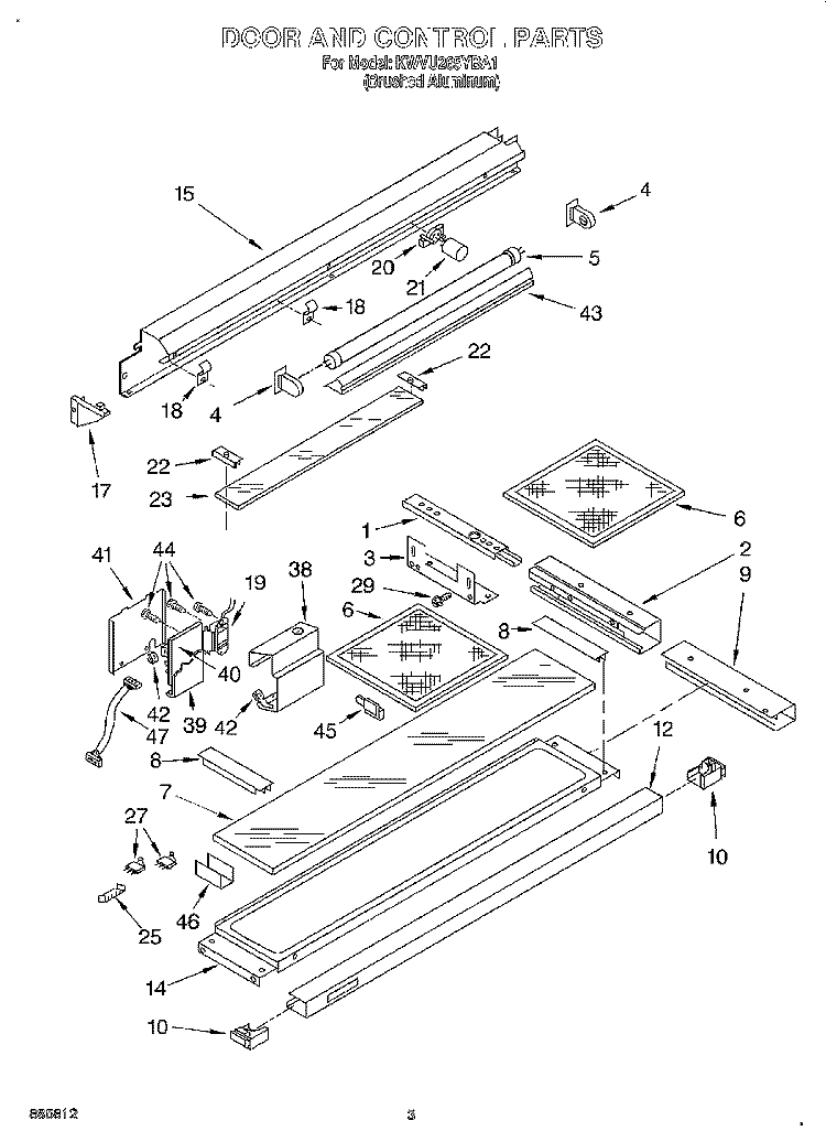 SECTION Diagram and Parts List for KWVU265YBA1  KitchenAid Range Hood