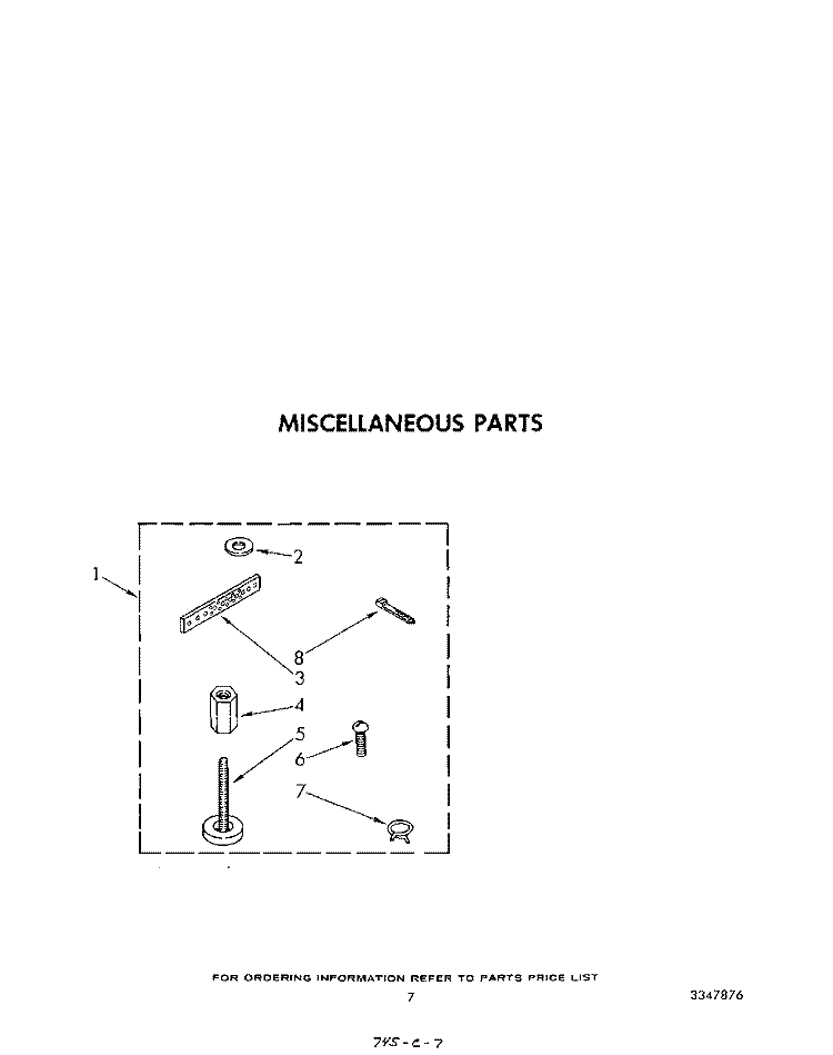 MISCELLANEOUS Diagram and Parts List for LA5580XSW0  Whirlpool Washer