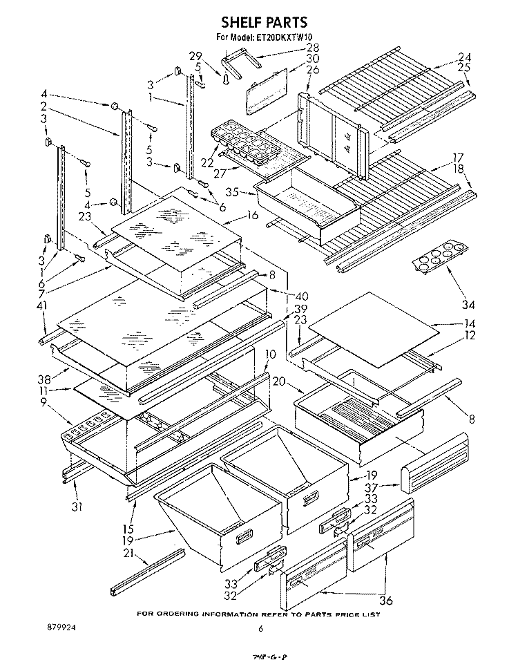 SHELF , LIT/OPTIONAL Diagram and Parts List for ET20DKXTM10  Whirlpool Refrigerator