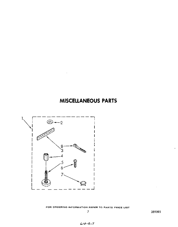 MISCELLANEOUS Diagram and Parts List for LA3300XPW4  Whirlpool Washer