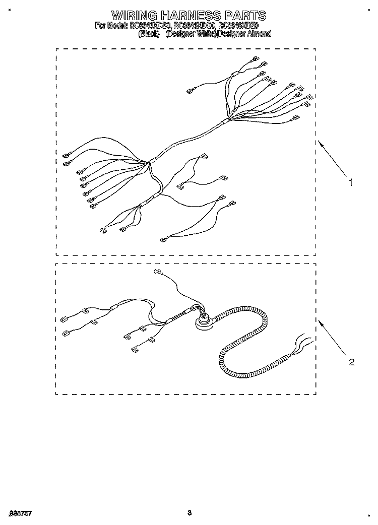 SECTION Diagram and Parts List for RC8646XDB0  Whirlpool Cooktop