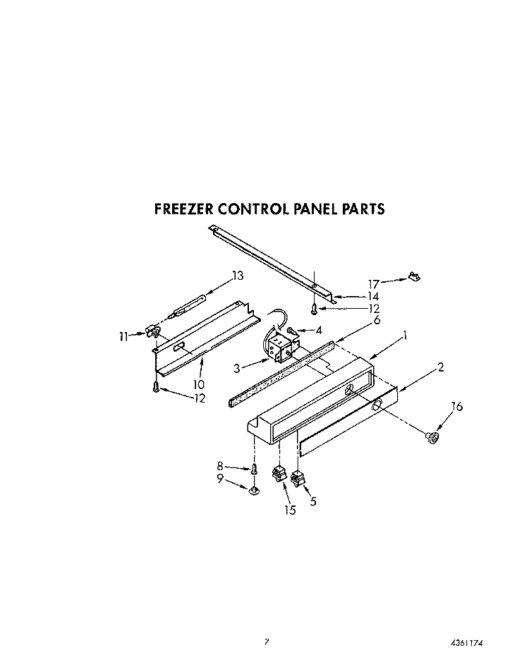 FREEZER CONTROL PANEL Diagram and Parts List for KSSS36DWW02  KitchenAid Refrigerator