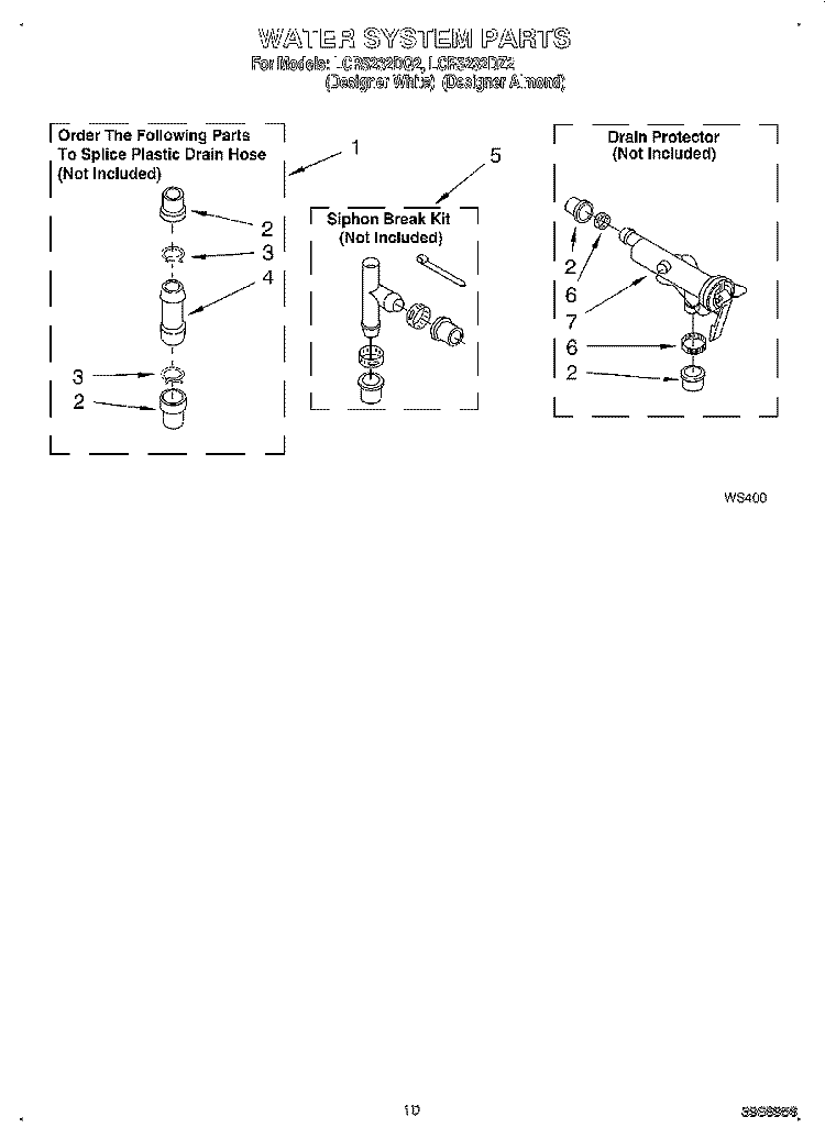 WATER SYSTEM Diagram and Parts List for LCR5232DQ2  Whirlpool Washer