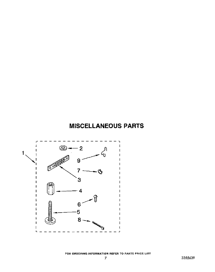 MISCELLANEOUS Diagram and Parts List for LA6300XTF1  Whirlpool Washer