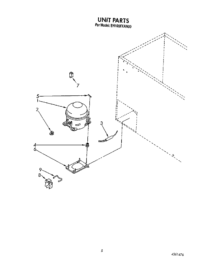 SECTION Diagram and Parts List for EH100FXAN00  Whirlpool Freezer