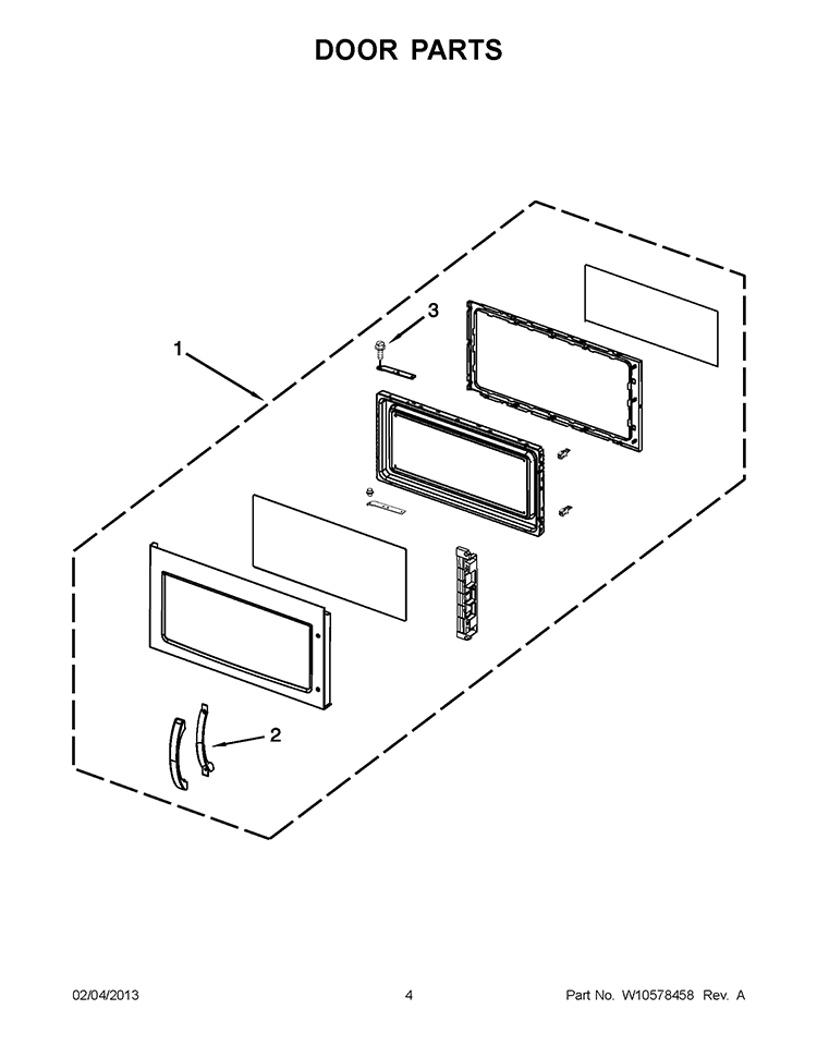 DOOR PARTS Diagram and Parts List for YWMH53520AH1  Whirlpool Microwave