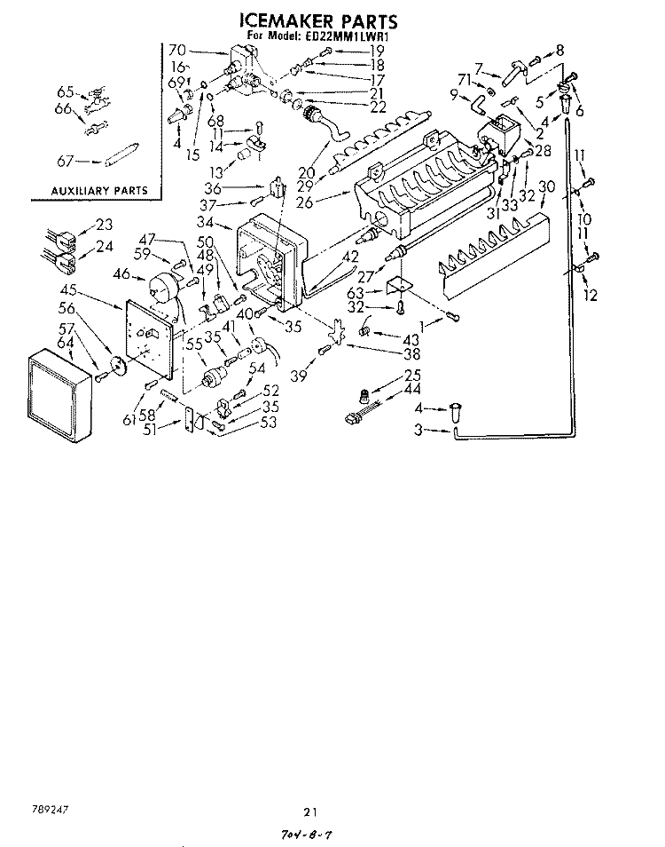 ICE MAKER Diagram and Parts List for ED22MM1LWR1  Whirlpool Refrigerator