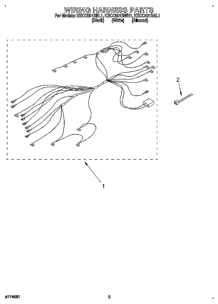 SECTION Diagram and Parts List for KECC501BBL1  KitchenAid Cooktop