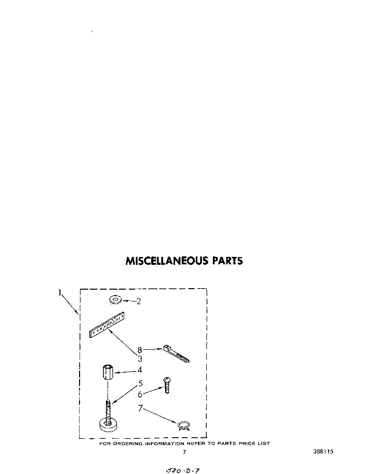 MISCELLANEOUS Diagram and Parts List for LA5700XPW3  Whirlpool Washer