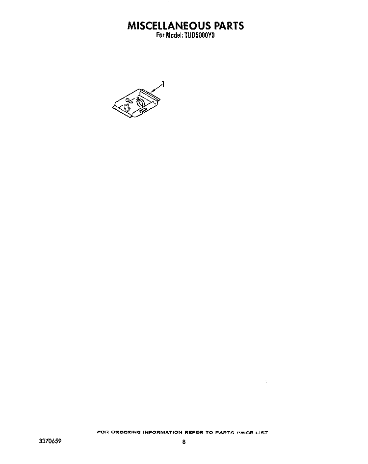 MISCELLANEOUS, LIT/OPTIONAL Diagram and Parts List for TUD5000Y0  Whirlpool Dishwasher