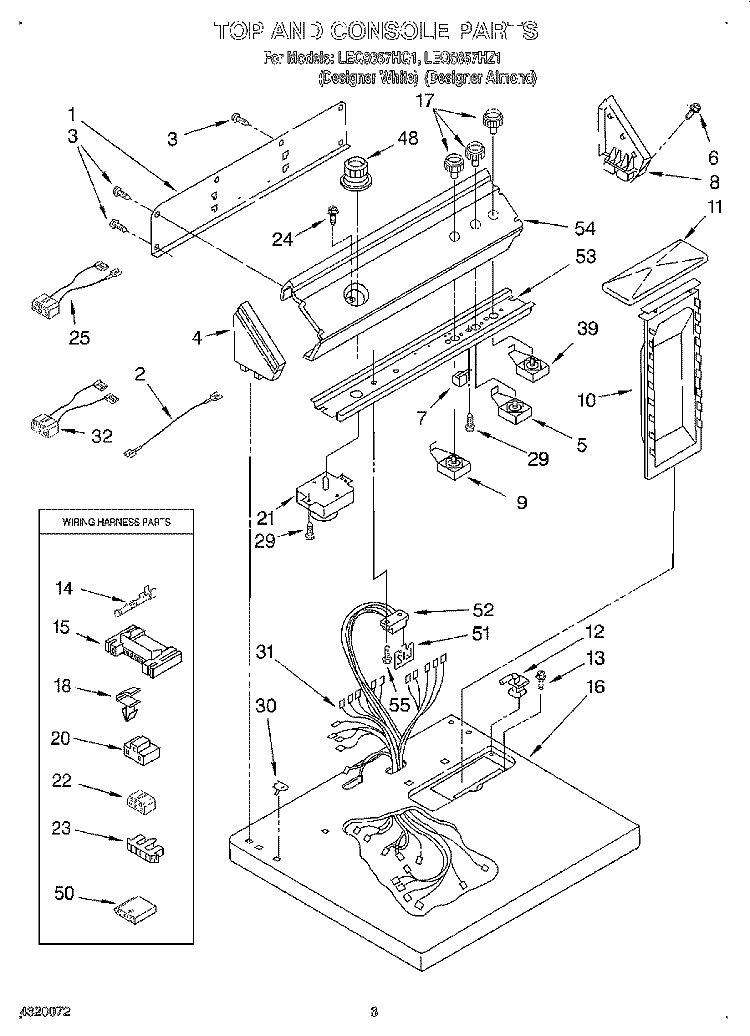 SECTION Diagram and Parts List for LEQ8857HQ1  Whirlpool Dryer