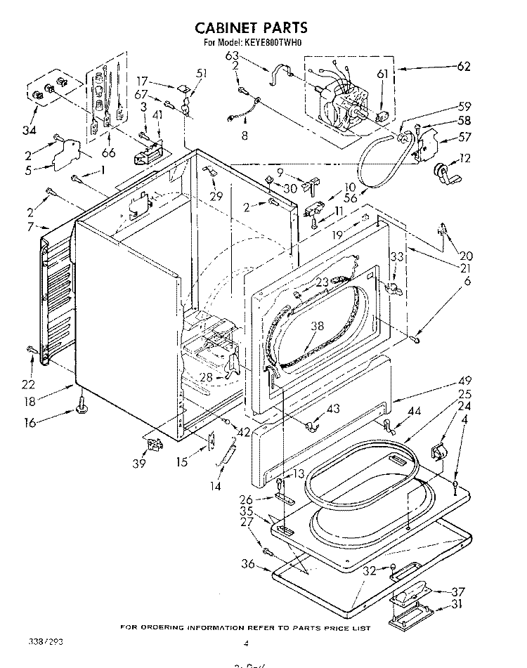 SECTION Diagram and Parts List for KEYE800TTO0  KitchenAid Dryer