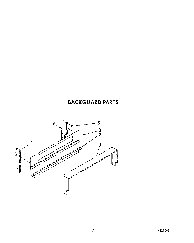 BACKGUARD Diagram and Parts List for SF304BSWW1  Whirlpool Range