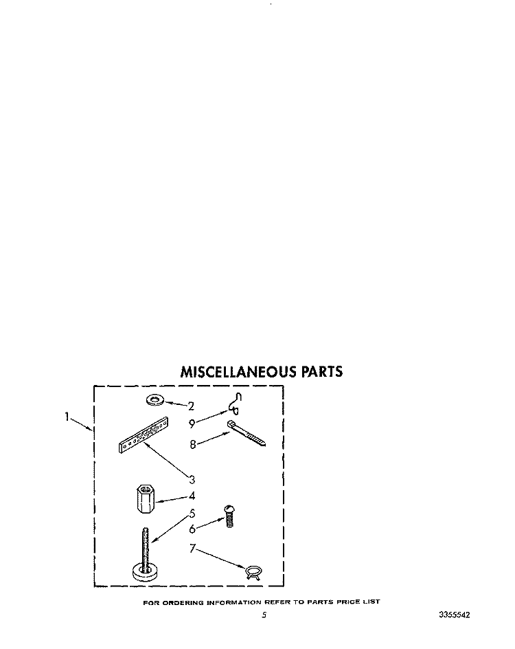 MISCELLANEOUS Diagram and Parts List for LA8100XWW1  Whirlpool Washer