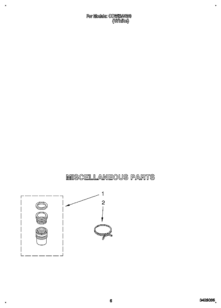 MISCELLANEOUS Diagram and Parts List for CCW5244W0  Whirlpool Washer