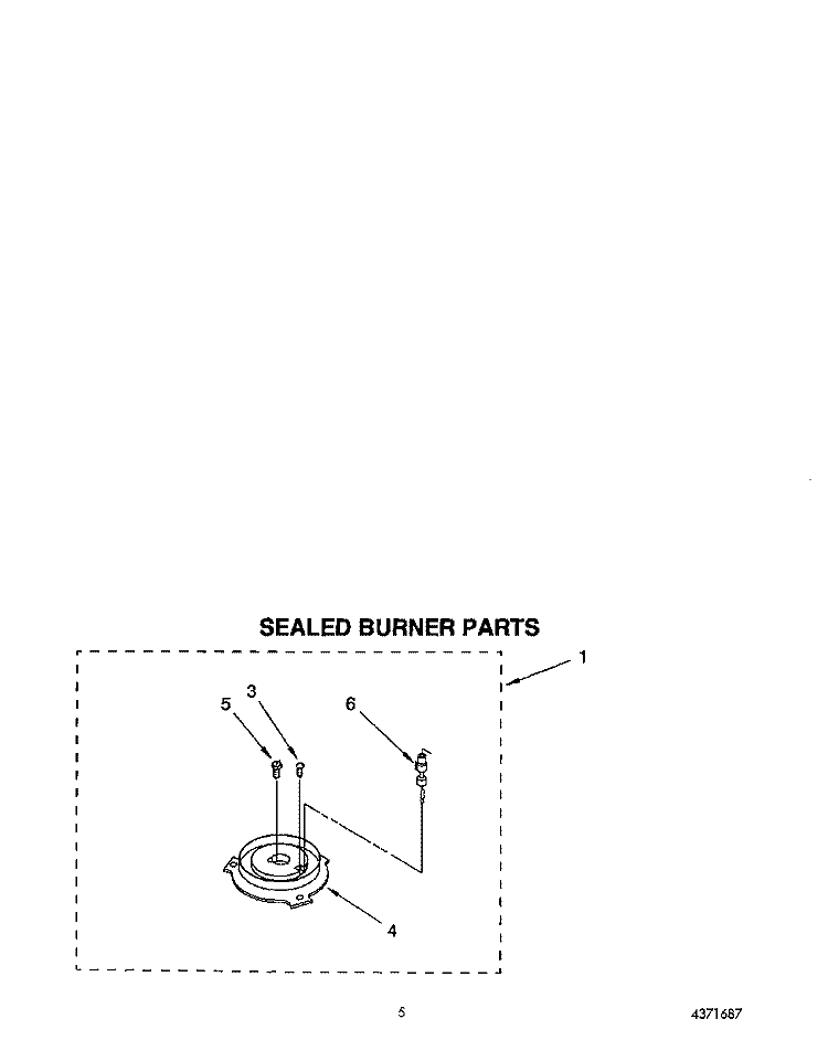 SEALED BURNER Diagram and Parts List for SF317PEYW0  Whirlpool Range