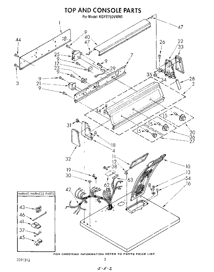 TOP CONSOLE , LITERATURE AND OPTIONAL Diagram and Parts List for KGYE750VHT0  KitchenAid Dryer
