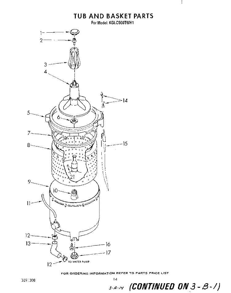 TUB AND BASKET Diagram and Parts List for KGLC500TAL1  KitchenAid Washer Dryer Combo