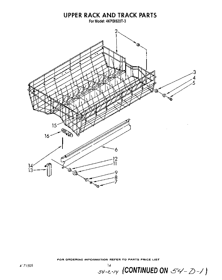 UPPER RACK AND TRACK Diagram and Parts List for 4KPDI620T3  KitchenAid Dishwasher
