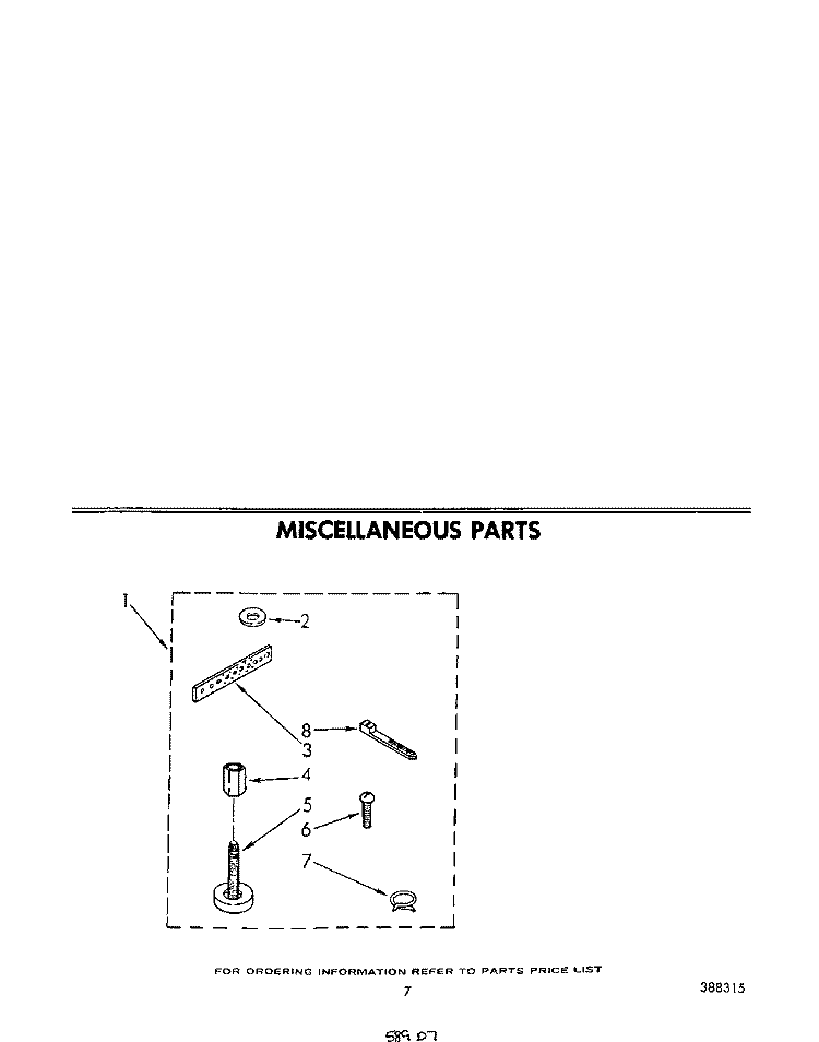 MISCELLANEOUS Diagram and Parts List for LA5600XPW4  Whirlpool Washer