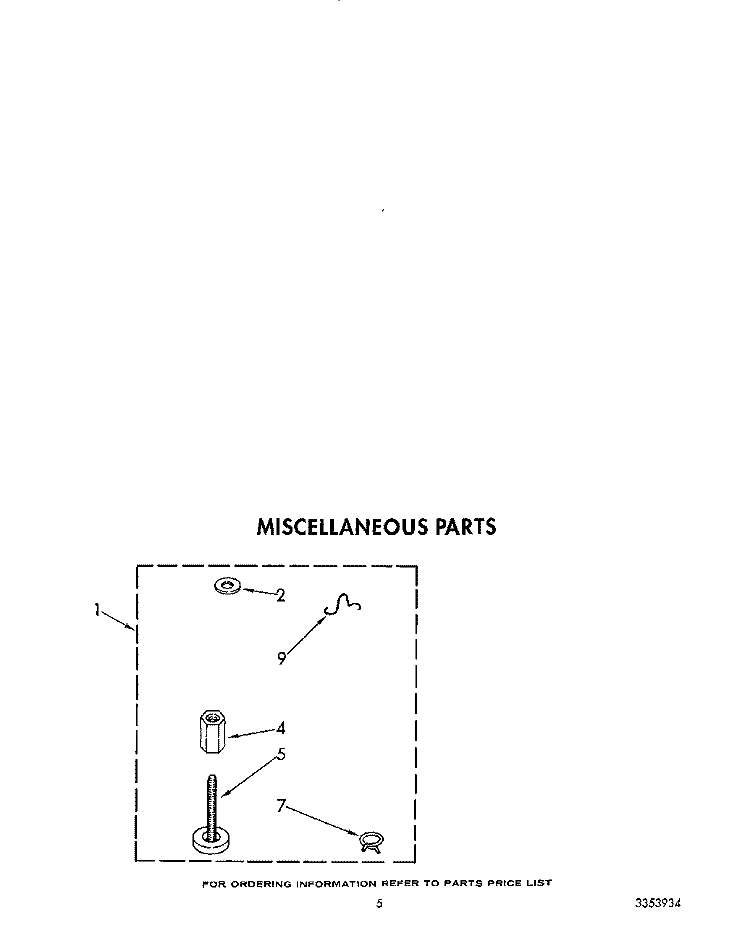MISCELLANEOUS Diagram and Parts List for 4LA9300XTG1  Whirlpool Washer