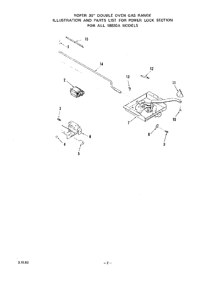 BURNER Diagram and Parts List for 1883W0A  Roper Range