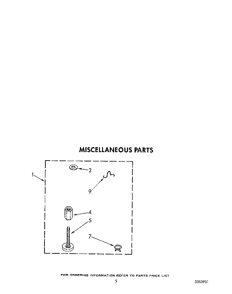 MISCELLANEOUS Diagram and Parts List for 6LA6300XTW2  Whirlpool Washer