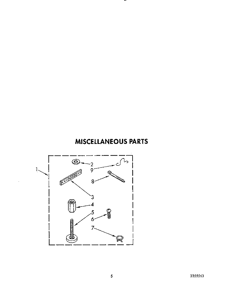 MISCELLANEOUS Diagram and Parts List for AL4132VL1  Whirlpool Washer
