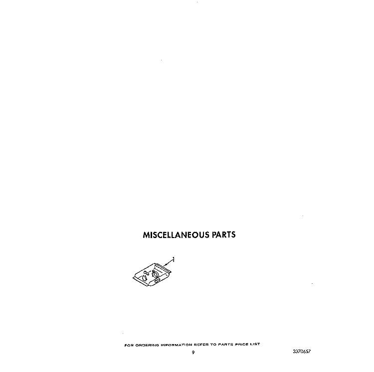 MISCELLANEOUS Diagram and Parts List for DU9720XX0  Whirlpool Dishwasher