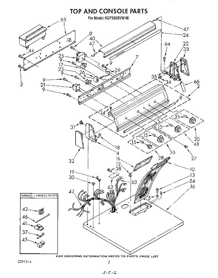TOP CONSOLE , LITERATURE AND OPTIONAL Diagram and Parts List for KGYE850VAL0  KitchenAid Dryer